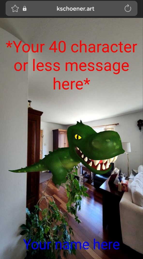 kschoener.art virtual greeting card green dinosaur