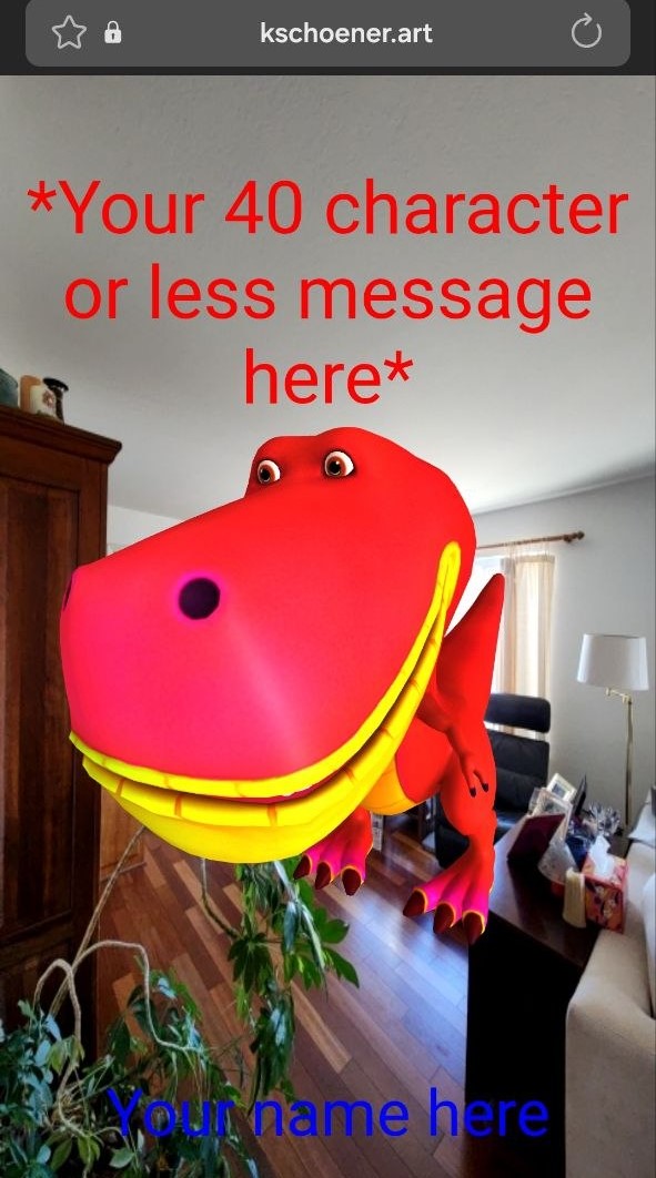 kschoener.art virtual greeting card pink dinosaur